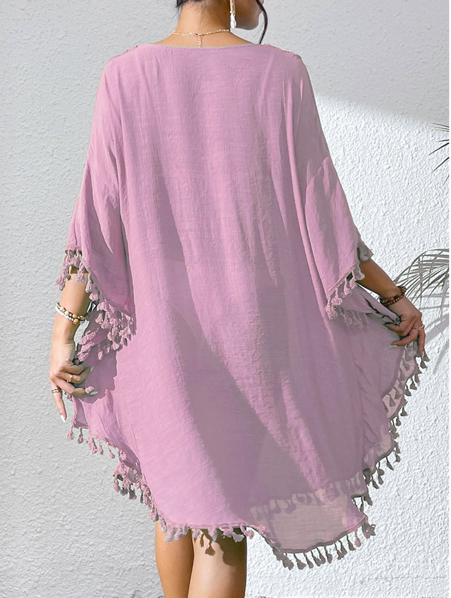 Crochet Fringe Beach Cover Up Bikini