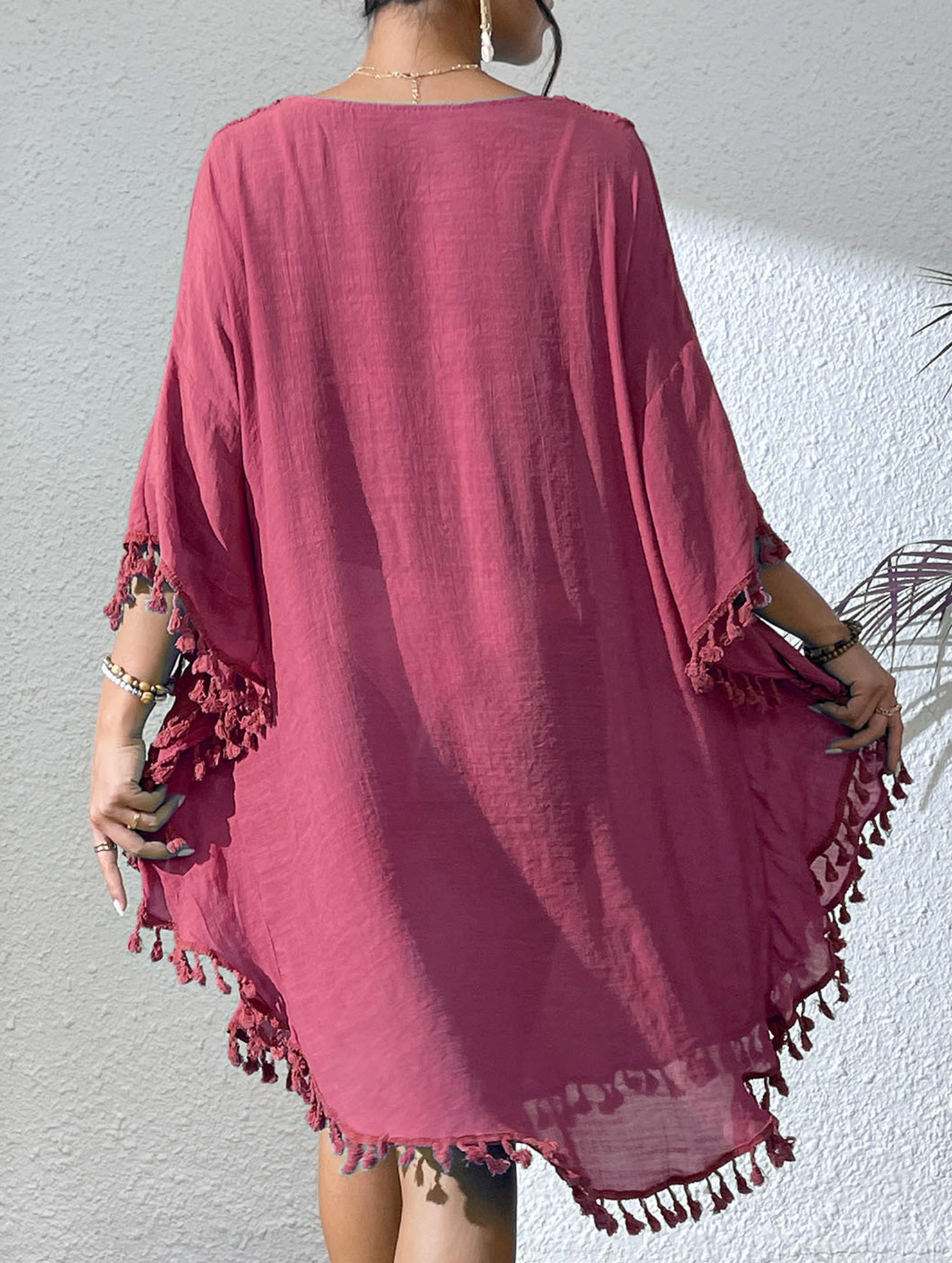 Crochet Fringe Beach Cover Up Bikini
