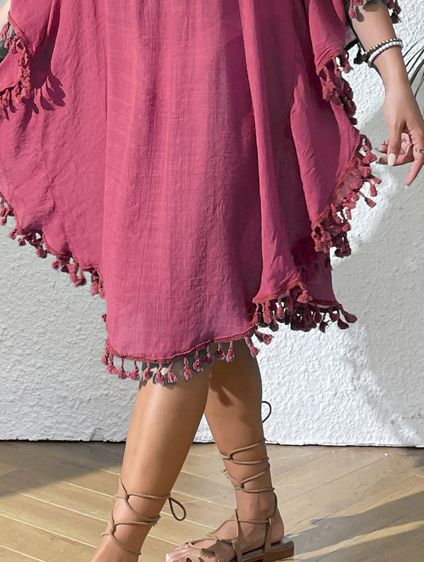 Crochet Fringe Beach Cover Up Bikini