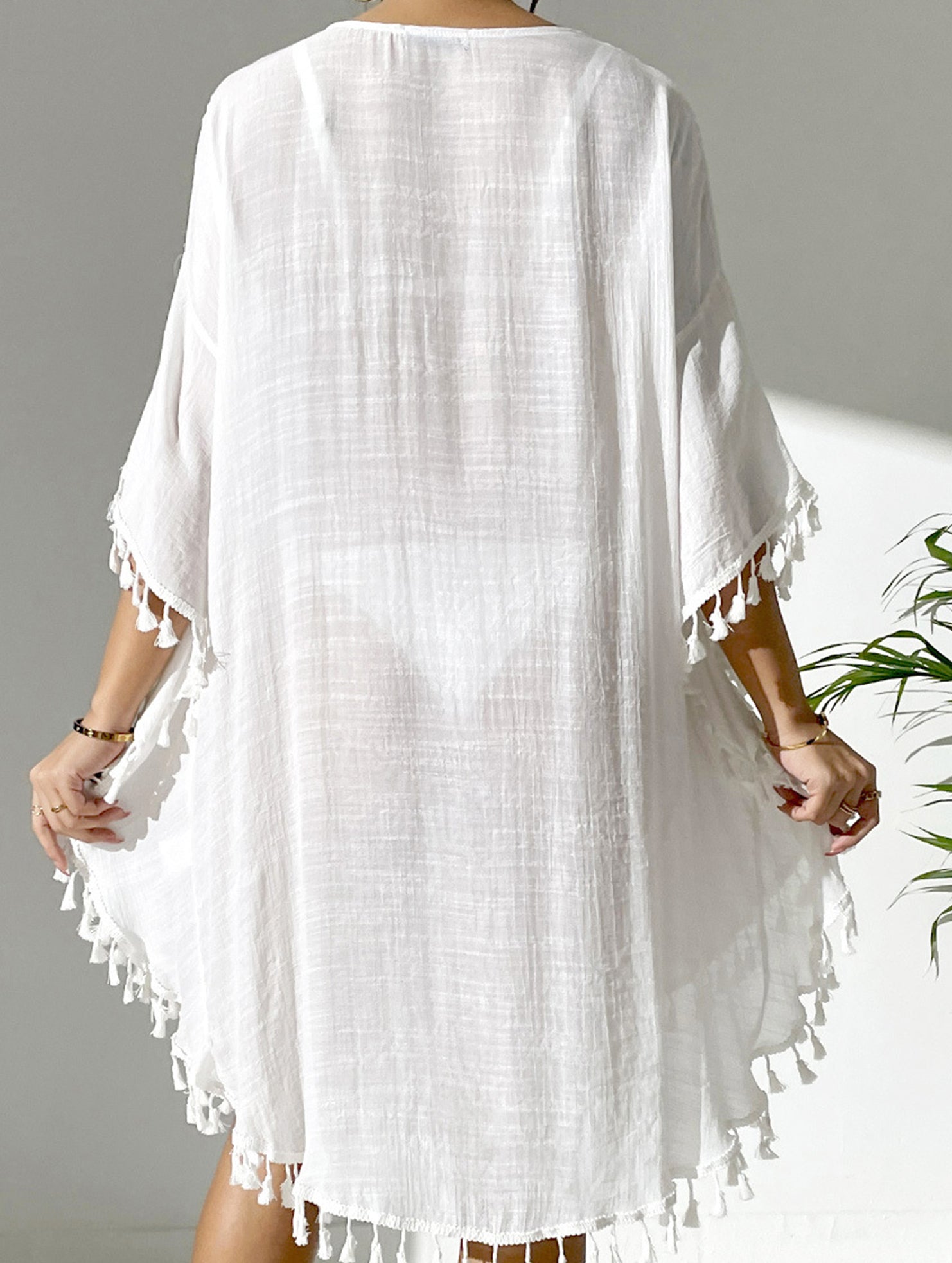 Crochet Fringe Beach Cover Up Bikini