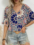 Batwing Sleeve Print Tee_CWTTS00918
