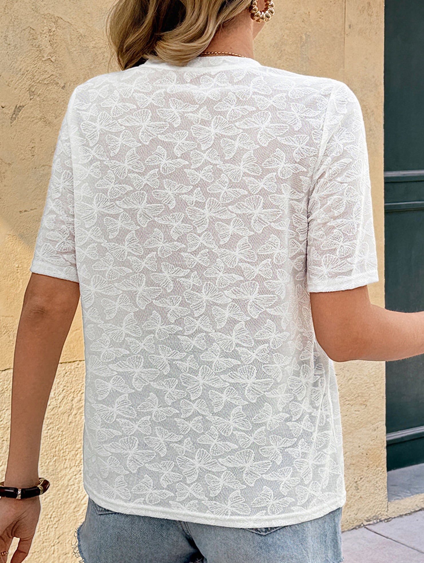Beaded Bow Knit Tee_CWTTS00920