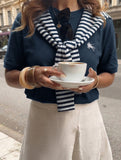 Stripe Shawl Tee_CWTTS00921