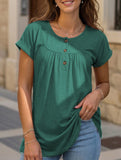 Crewneck Button Loose Tee_CWTTS00942