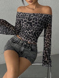 Women's off-shoulder flared sleeve short top_CWTTSL00231