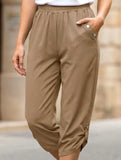 Casual Elastic Capri Pants