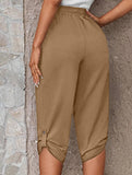Casual Elastic Capri Pants