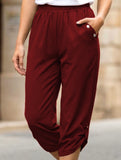 Casual Elastic Capri Pants