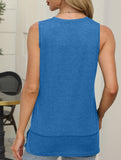 Sleeveless Crewneck Slit Top