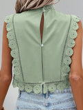 Lace Embroidery Sleeveless Blouse