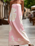 Summer Sexy Tube Top Printed Swing Dress ??Strapless Casual Dress