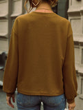 Casual Waffle V-Neck Solid Color Long-Sleeve T-Shirt