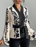 Vintage Floral Print V-Neck Top