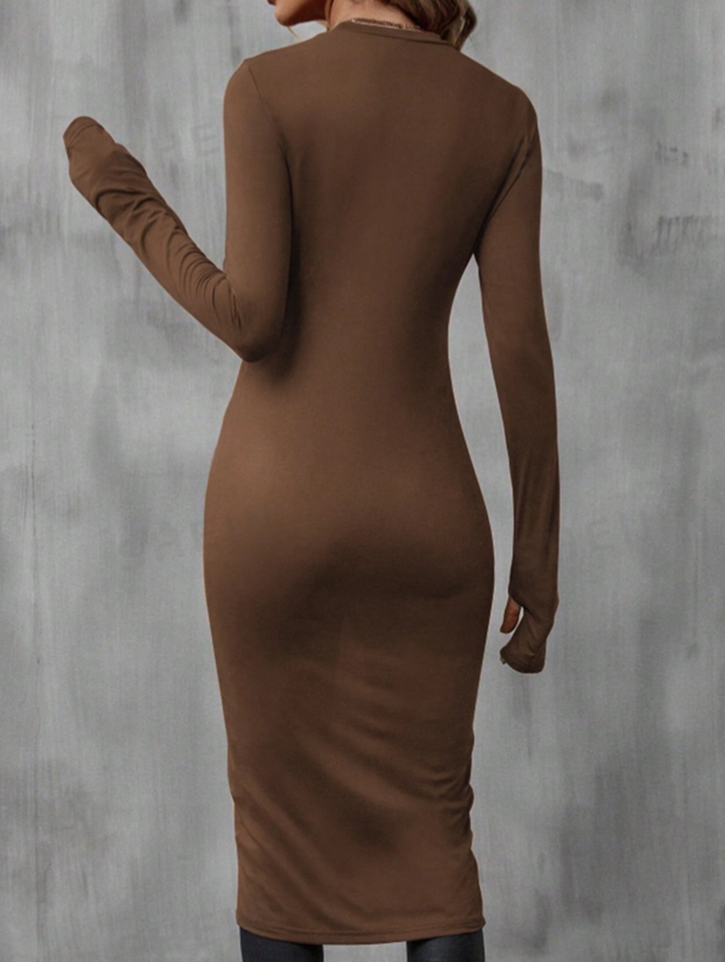 Casual Solid Asymmetric Hem Long Sleeve T-Shirt