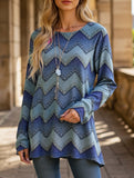 Round Neck 3D Printed Long Sleeve T-Shirt