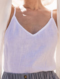 COTTON AND LINEN V-NECK SLEEVELESS UNDERCOAT_CWTTK0470