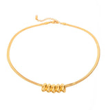 SMALL WAIST OVAL SNAKE BONE NECKLACE_CWAJE1786