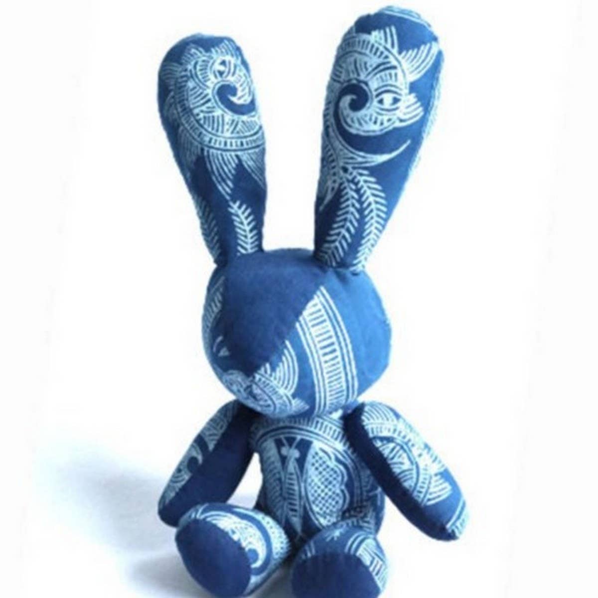 Tie-Dye Rabbit Handmade Blue Dye Plush Doll_Cwmm6044