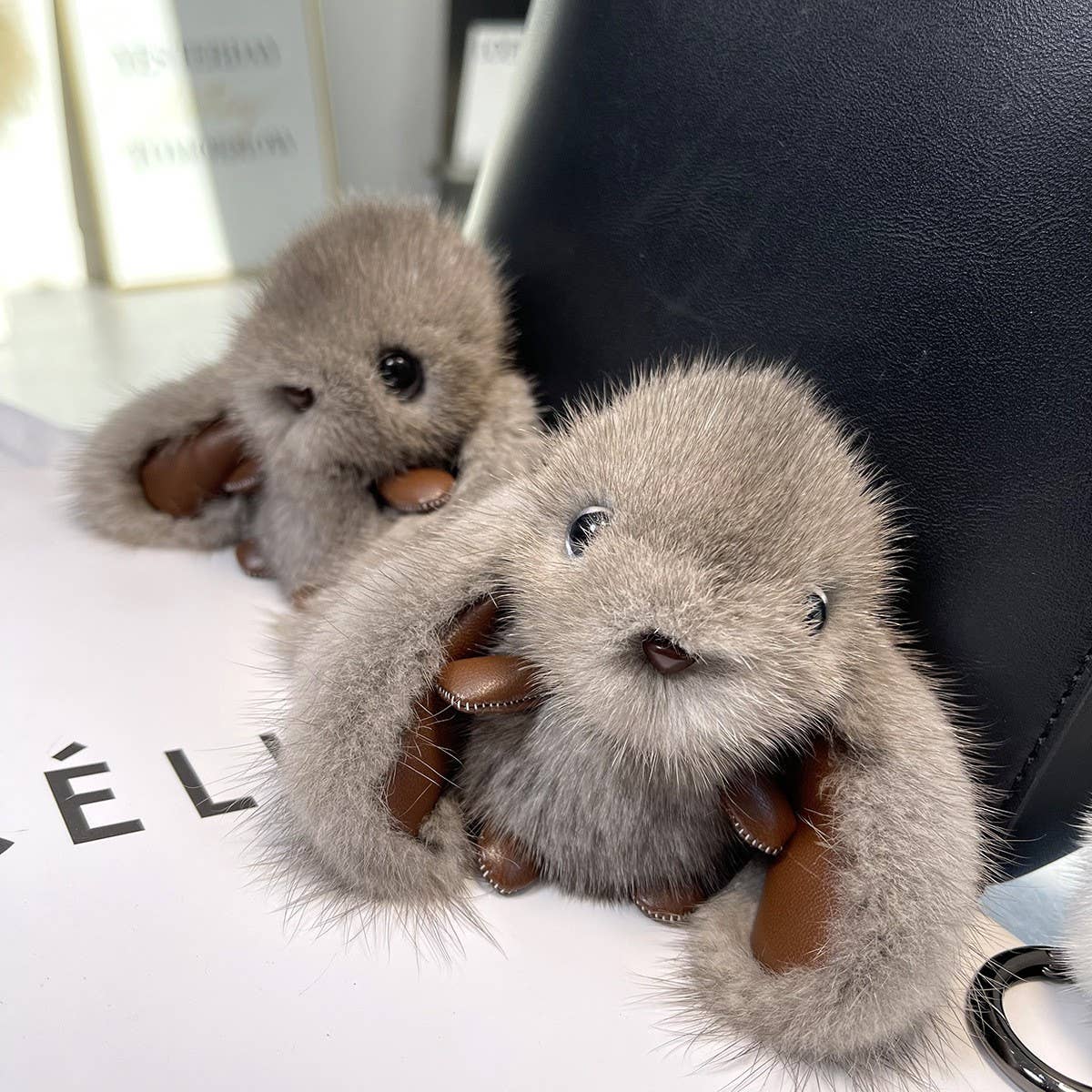 MINK FUR RABBIT BAG ORNAMENT HIGH END KEYCHAIN_CWMM2546