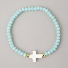 CROSS COLORED CRYSTAL HANDMADE BRACELET_CWMM3819