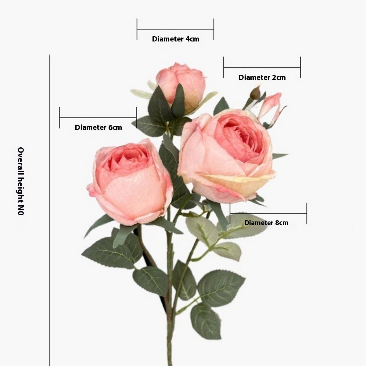 SINGLE STEM 4 HEAD COUNTRY STYLE BURNT EDGE ROSES_CWMM6473