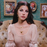 SIMPLE AND STYLISH CROSS HEART PENDANT NECKLACE_CWMM5330