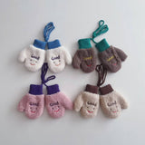 CHILDRENS CUTE SMILING FACE LAMBSKIN GLOVES_CWASC2112