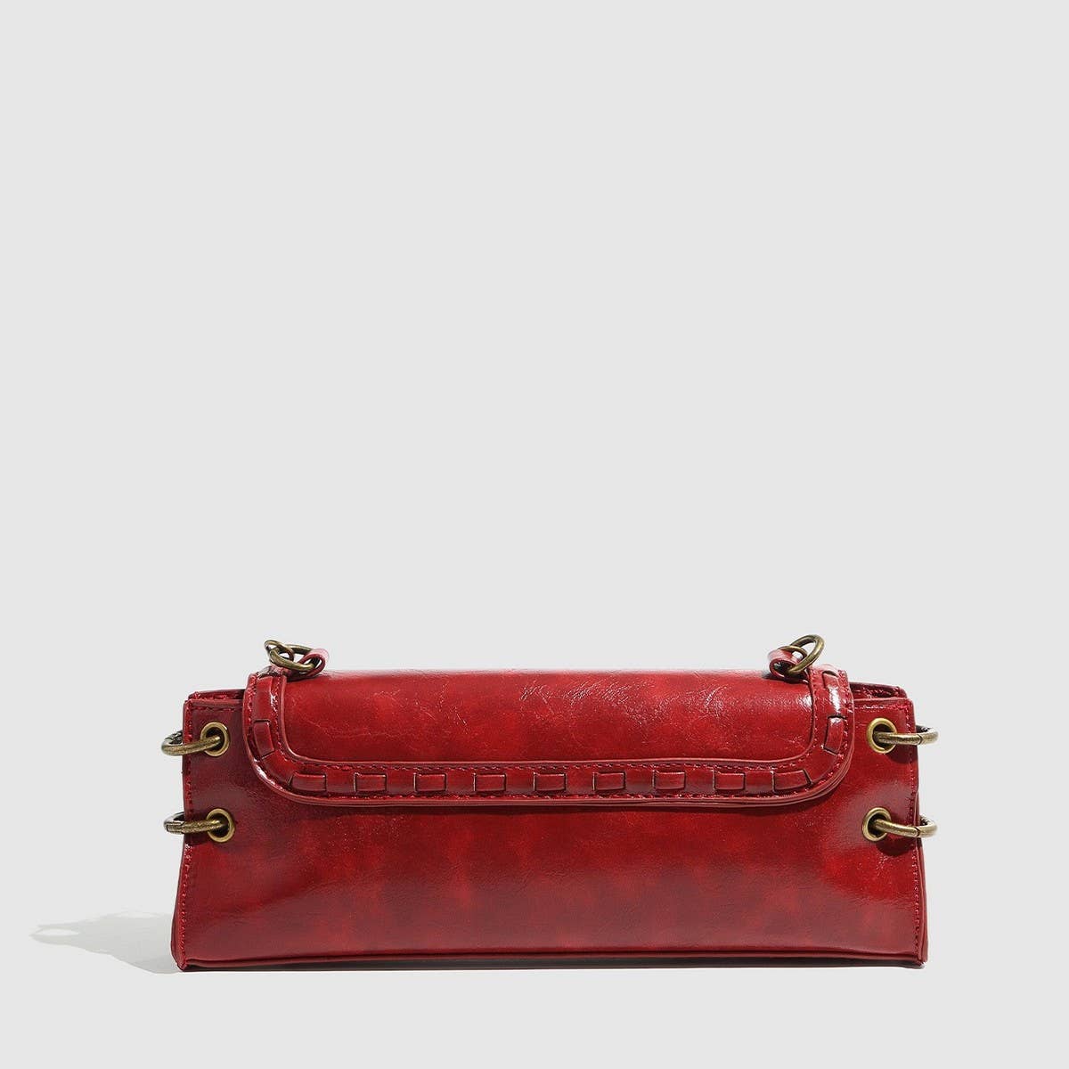 RETRO BRONZE LOCK BIKER SHOULDER CROSSBODY_CWAB5725