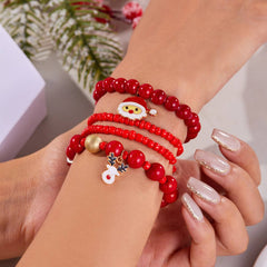 COLORFUL DIAMOND STUDDED SNOWFLAKE ELASTIC BEADS_CWAJE2382