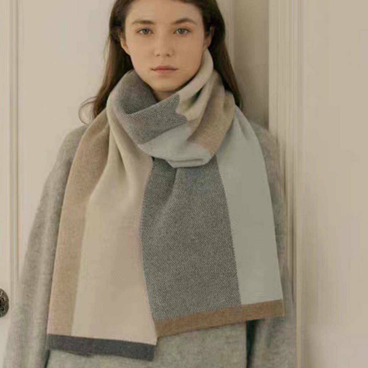 KNIT SCARF UNISEX ELEGANT WARM FALL WINTER WRAP_CWASC0330