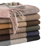 MELANGE PLAID SCARF SOFT FAUX CASHMERE FALL WRAP_CWASC1004