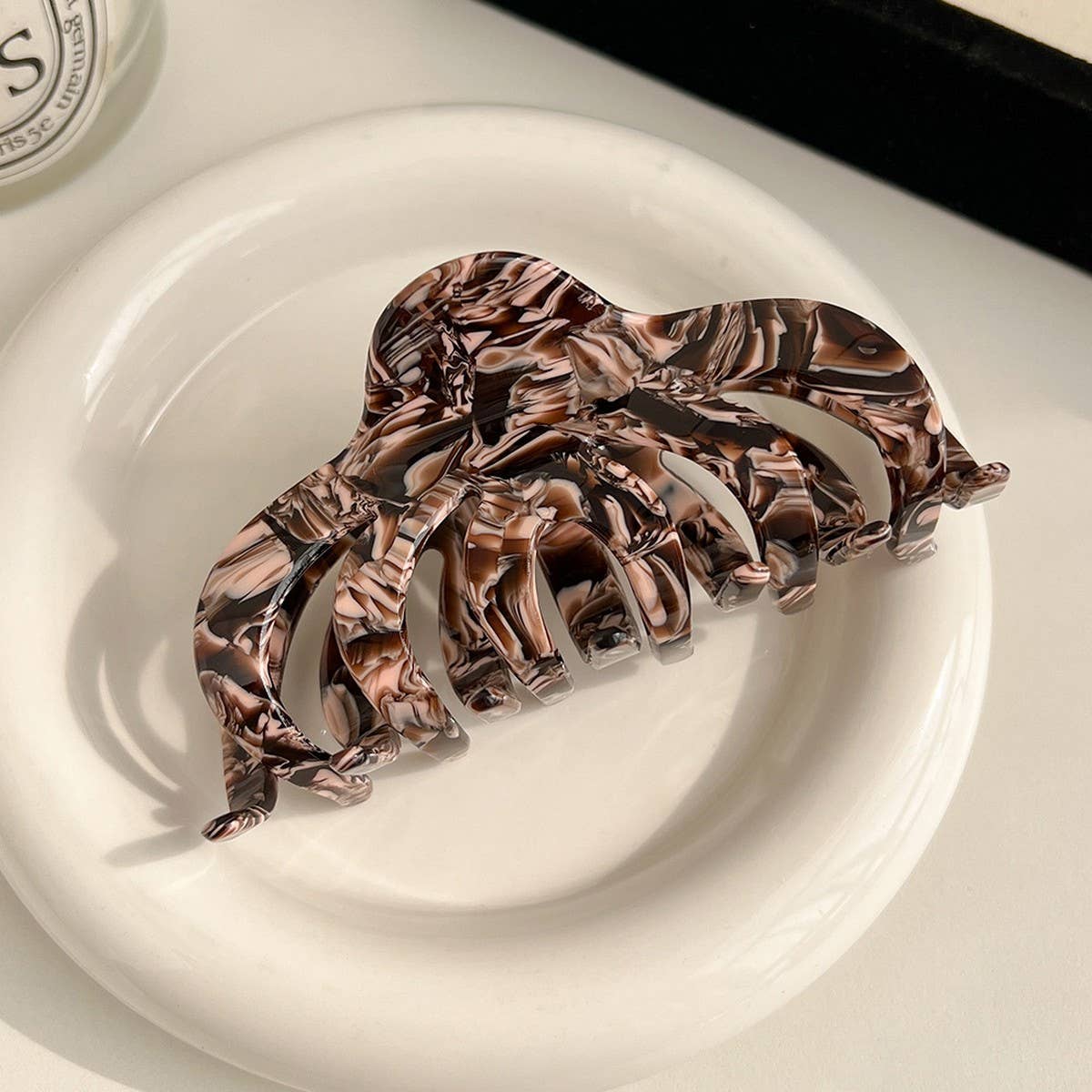 Vintage Pumpkin Acetate Hair Claw Clip For Women