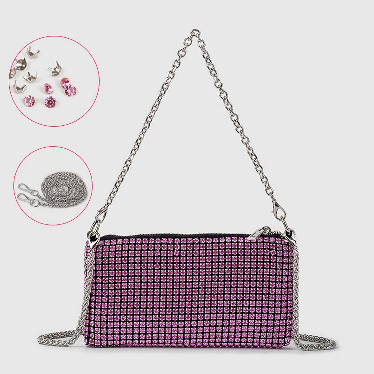 TEMPERAMENTAL ALL MATCH RHINESTONE EVENING BAG_CWAB3585