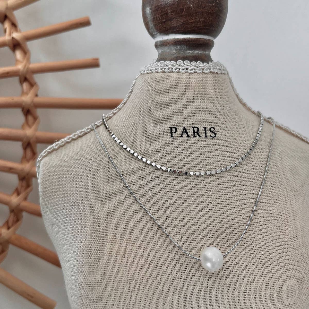 DOUBLE FRESHWATER PEARL NECKLACE_CWAJE1274