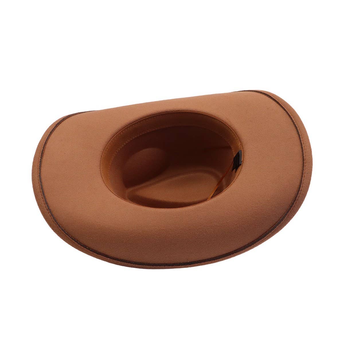 Western Ethnic Wool Felt Cowboy Fedora Hat_Cwah04444