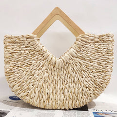 Women Casual Moon Bag Woven Tote Bag_Cwab0830