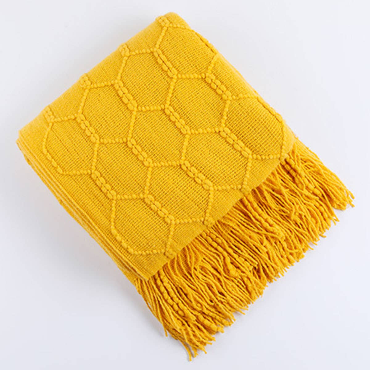 KNITTED SIMPLE THIN TASSEL SOFA BLANKET_CWMM0223