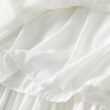PANELED CAKE A LINE PLEATED SKIRT WITH FLOWING HEM_CWBMS0355