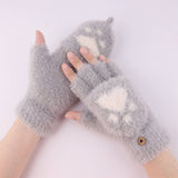 NEW WOMENS FLAP KNITTED FINGERLESS GLOVES_CWAG0247