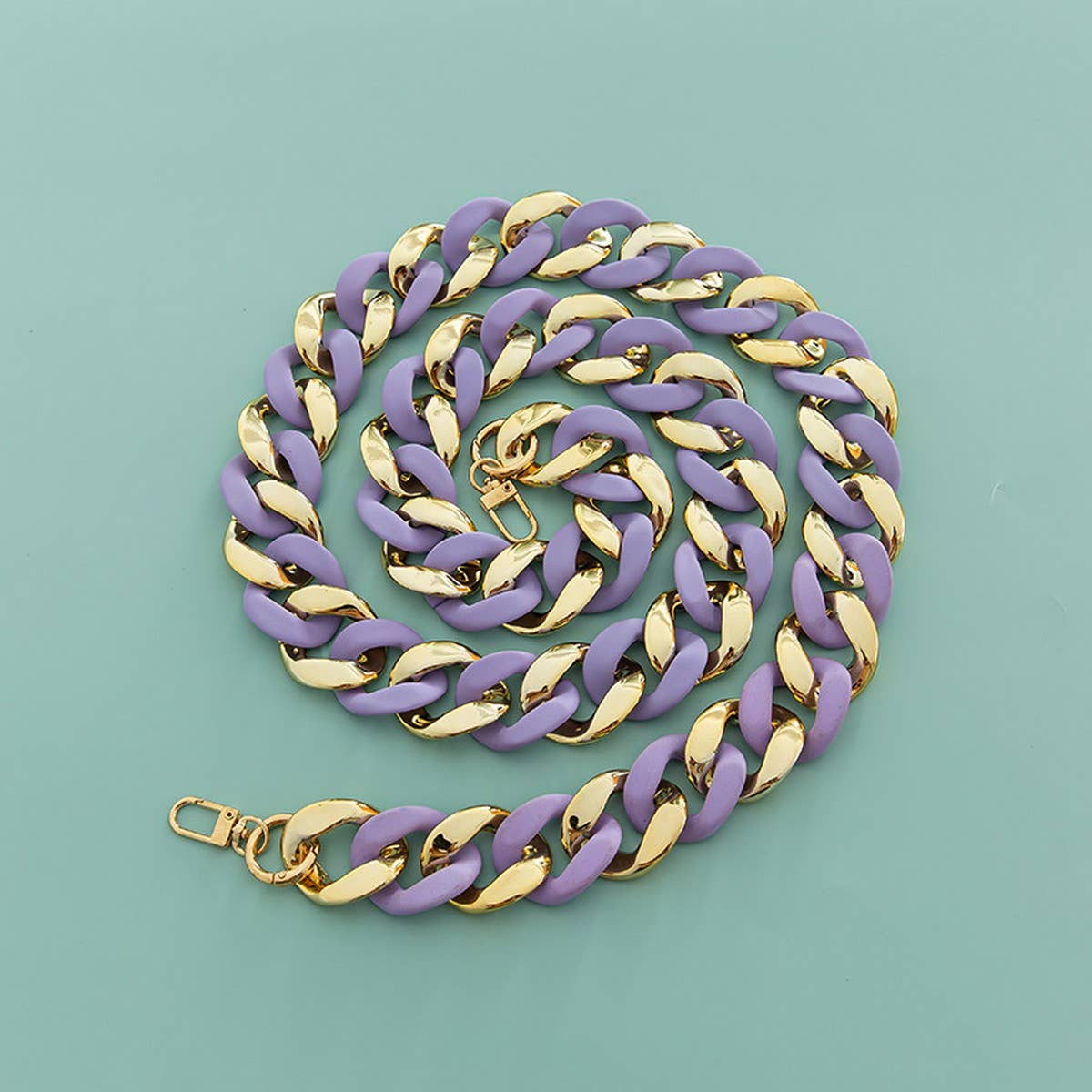 LARGE RESIN ACRYLIC BAG CHAIN WIDE STRAP_CWMM5065