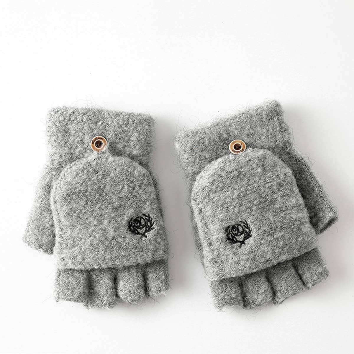 MEN S WINTER FLIP MITTENS KNIT HALF FULL FINGER_CWAG0524