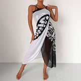 MULTI WAY BEACH DRESS COLOR BLOCK PRINT COVER UP_CWBLS0462