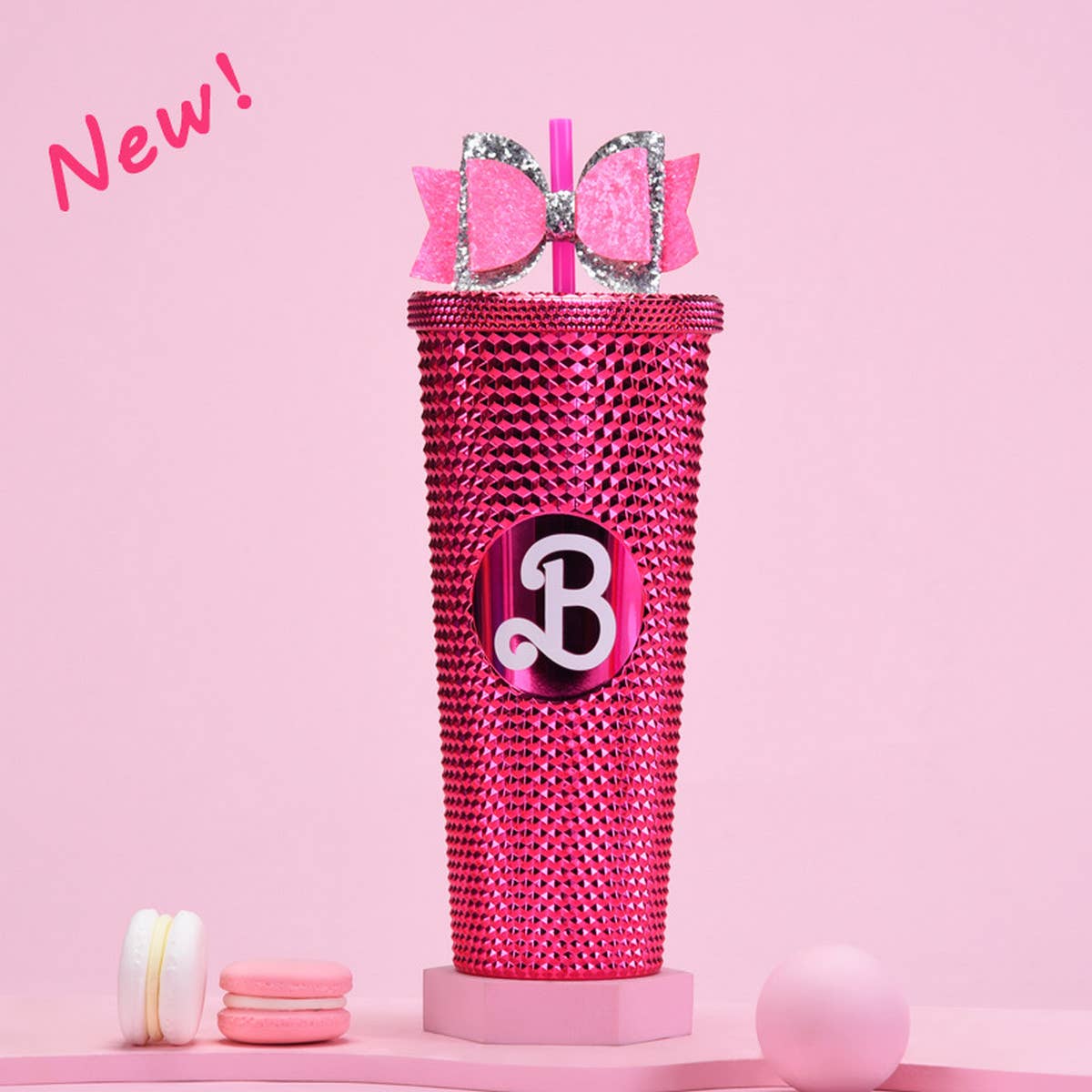 DOUBLE LAYER PORTABLE PLASTIC STRAW DIAMOND CUP_CWMM0978