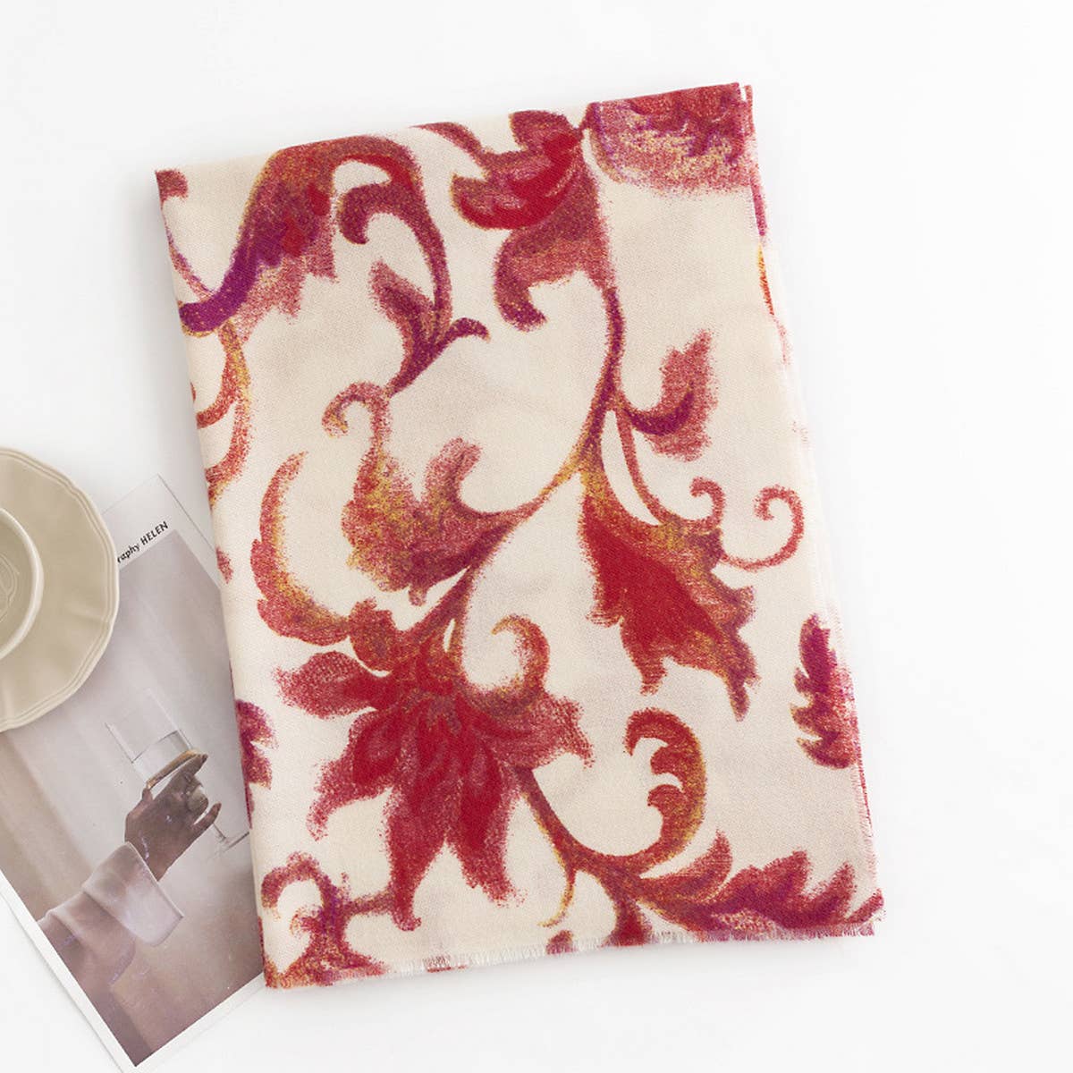 ELEGANT PRINT SCARF FAUX CASHMERE WINTER WRAP_CWASC0936