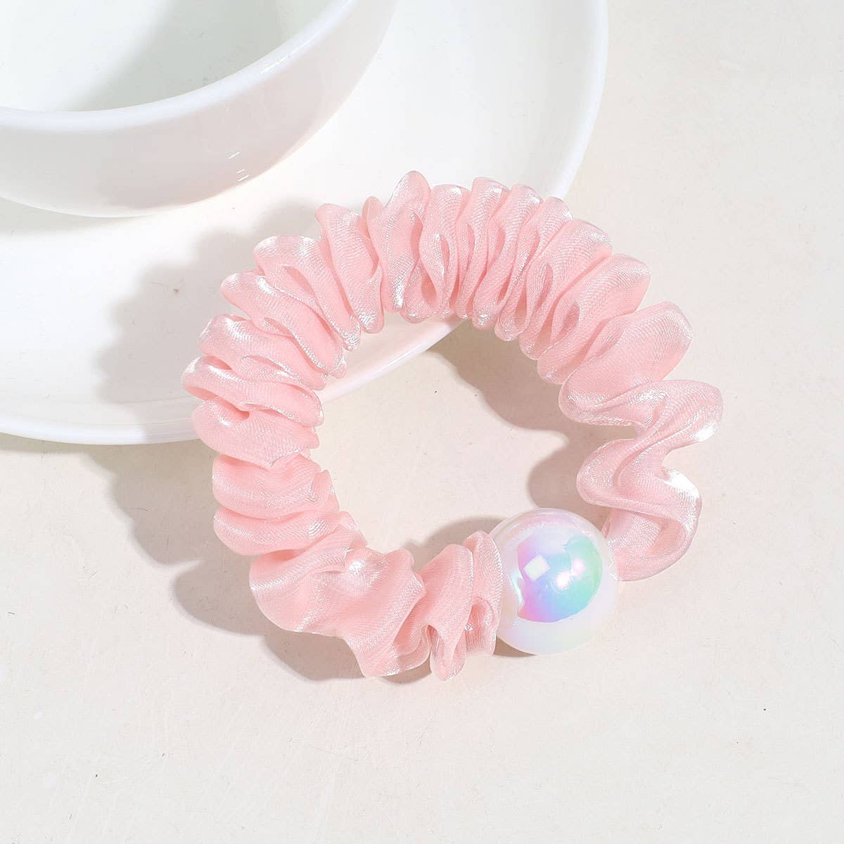 PEARL HIGH ELASTIC PLEATED SOLID COLOR HAIR ROPE_CWAHA2321