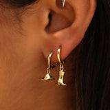 COWBOY BOOTS HAT ZIRCON INLAID EARRINGS SET_CWAJE5076