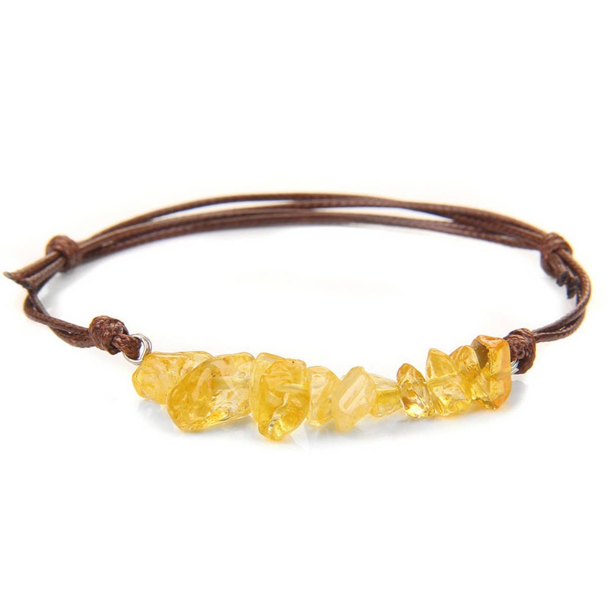 Cwaje3873_Bohemian Gravel Leather Cord Braided Bracelet