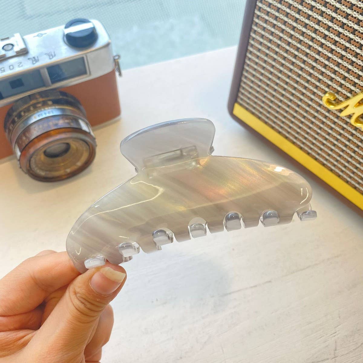 FRENCH INK STYLE HAIR CLAW LARGE JELLY COLOR CLIP_CWAHA2165