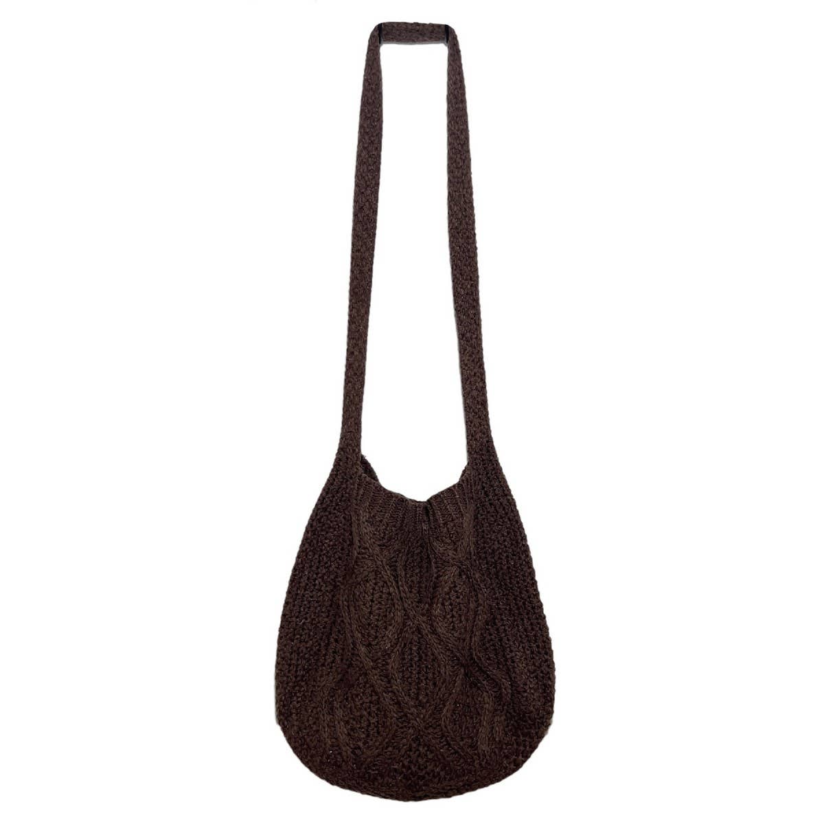 Cwab4573_Solid Knit Twist Vintage Tote Crossbody Bag