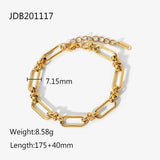 18K GOLD SILVER TWO TONE CROSS CHAIN BRACELET_CWAJE4737